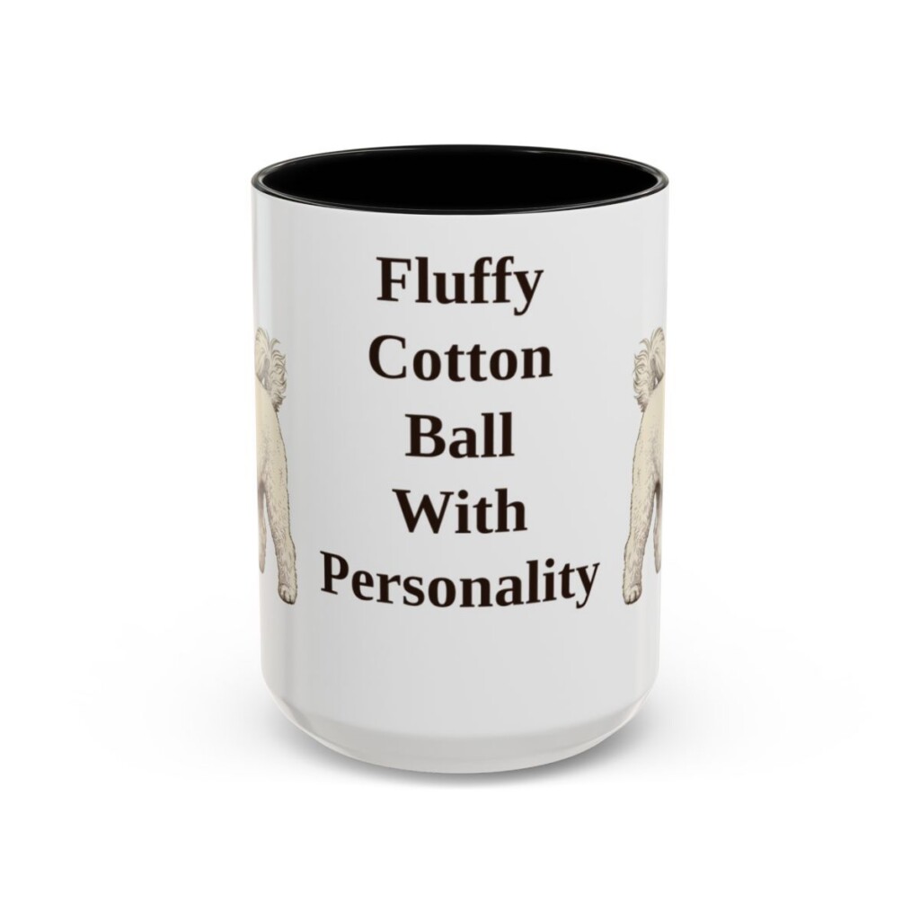 15oz Funny Bichon Frise Mug, Fluffy Cotton Ball With Personality, Vintage Dog Coffee Mug, Dog Lover Gift