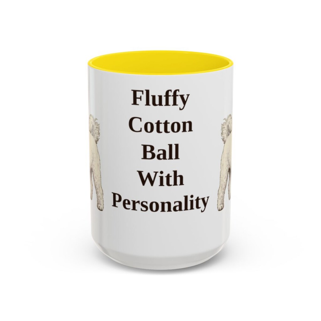 15oz Funny Bichon Frise Mug, Fluffy Cotton Ball With Personality, Vintage Dog Coffee Mug, Dog Lover Gift