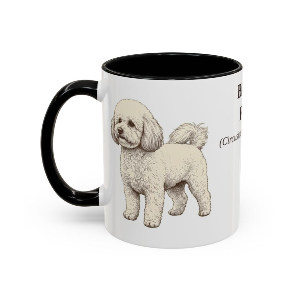 11oz Bichon Frise Latin Mug, Bichon Frise, Vintage Dog Coffee Mug, Dog Lover Gift