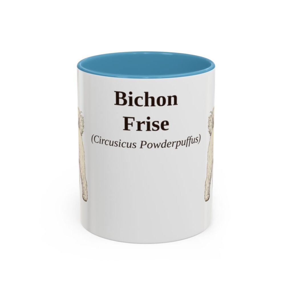 11oz Bichon Frise Latin Mug, Bichon Frise, Vintage Dog Coffee Mug, Dog Lover Gift