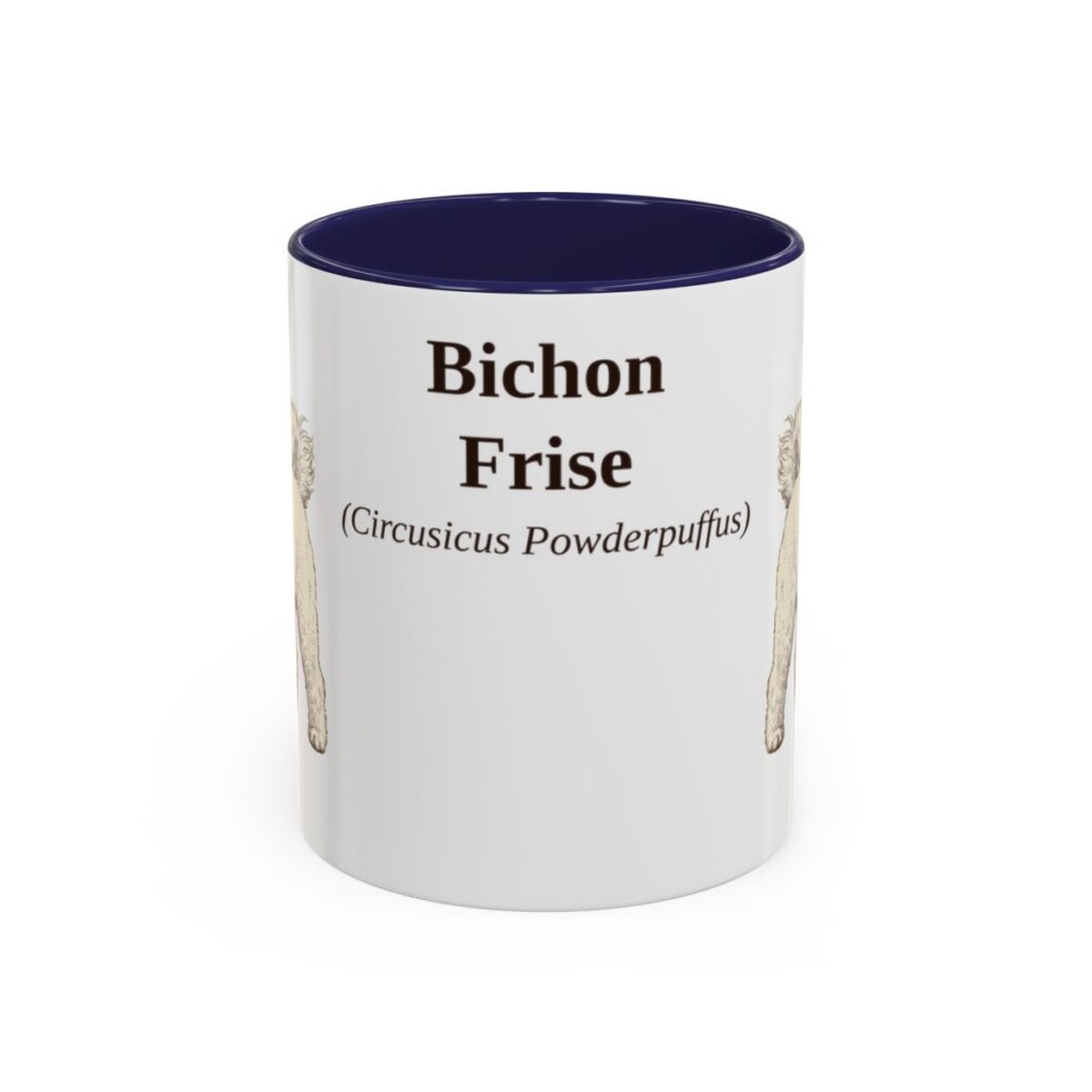 11oz Bichon Frise Latin Mug, Bichon Frise, Vintage Dog Coffee Mug, Dog Lover Gift