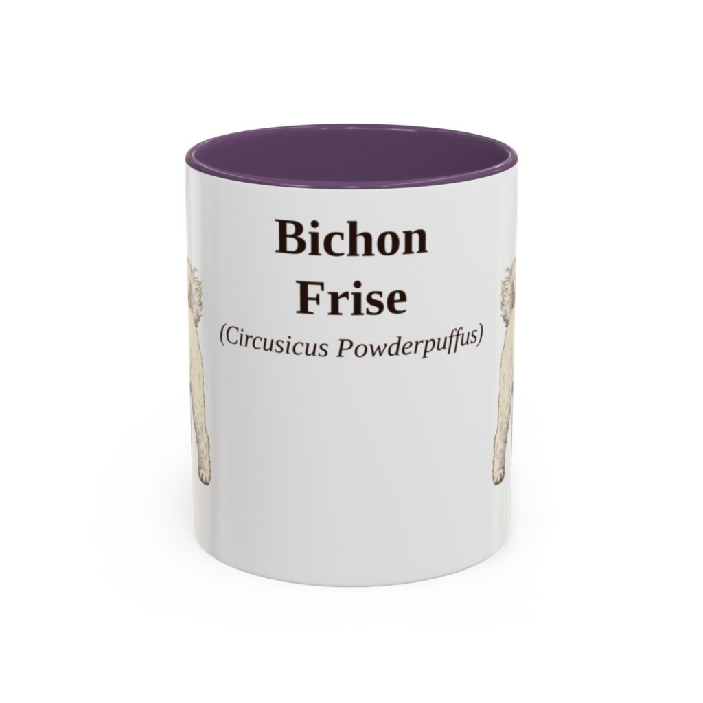 11oz Bichon Frise Latin Mug, Bichon Frise, Vintage Dog Coffee Mug, Dog Lover Gift