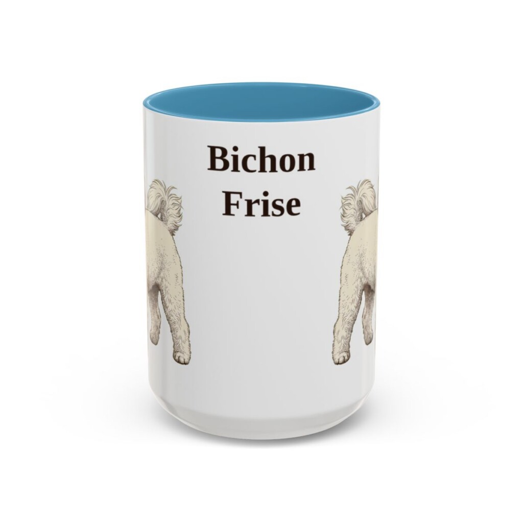 15oz Bichon Frise Mug, Vintage Dog Portrait Coffee Mug, Dog Lover Gift