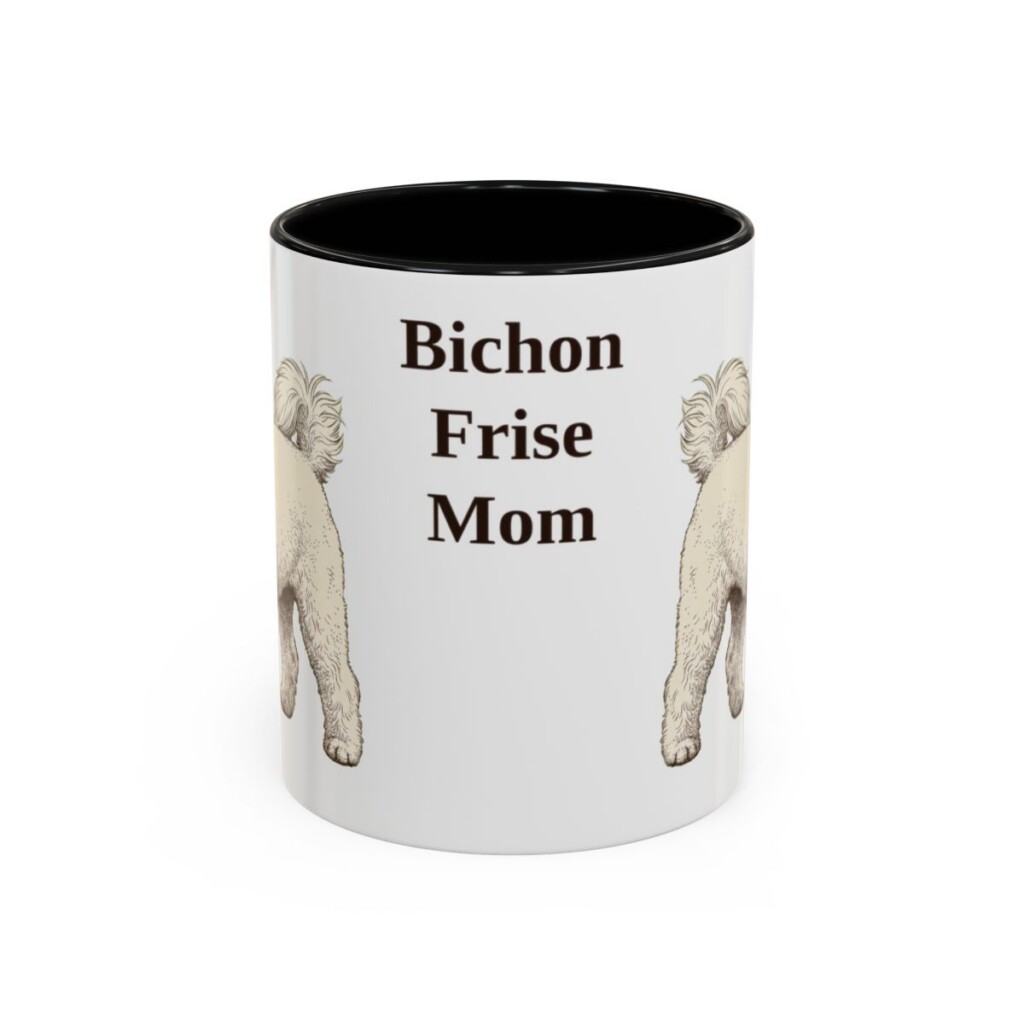 11oz Bichon Frise Dog Mom Mug, Vintage Sketch Coffee Mug, Dog Mom Gift