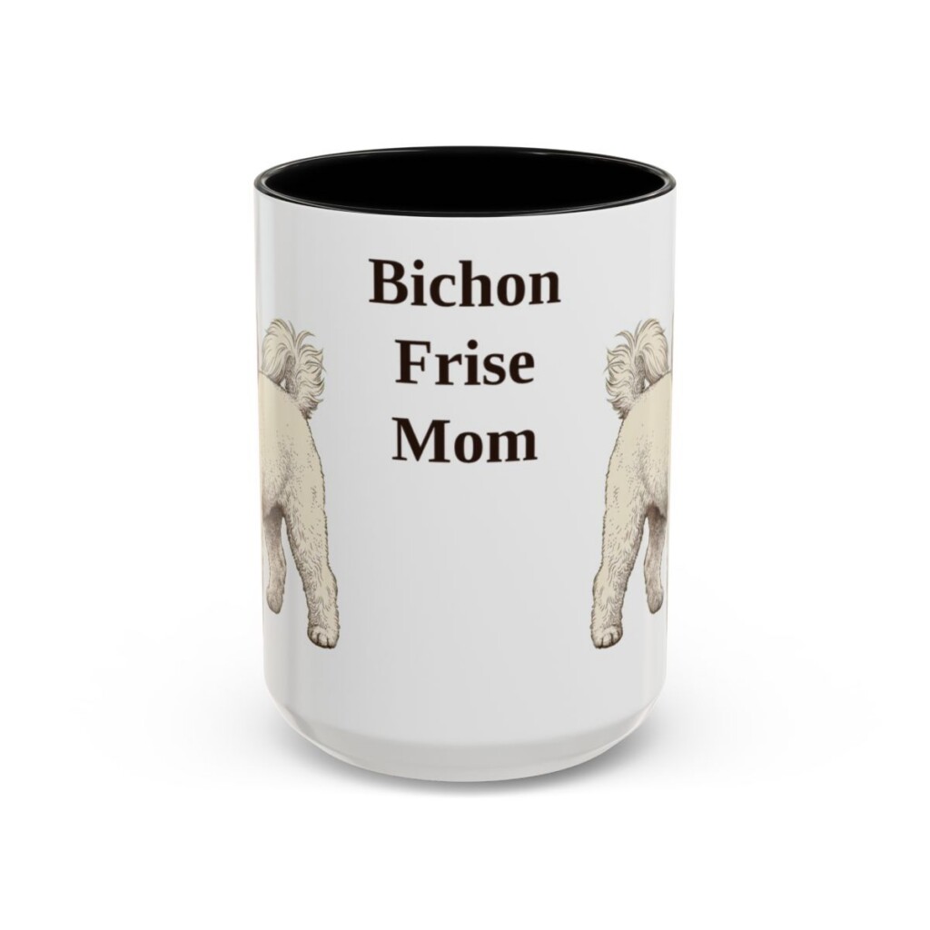 bichon-frise-mug-mom-black-front-3 15oz Bichon Frise Dog Mom Mug, Vintage Sketch Coffee Mug, Dog Mom Gift
