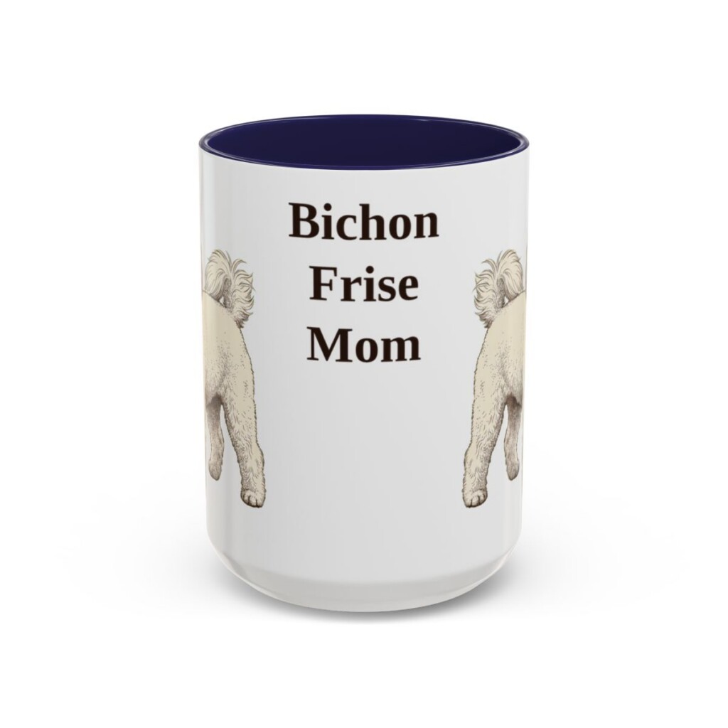 bichon-frise-mug-mom-navy-3 15oz Bichon Frise Dog Mom Mug, Vintage Sketch Coffee Mug, Dog Mom Gift