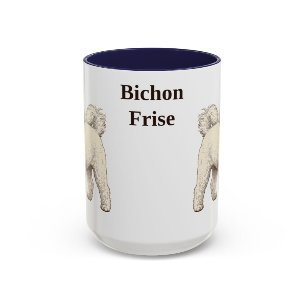 15oz Bichon Frise Mug, Vintage Dog Portrait Coffee Mug, Dog Lover Gift