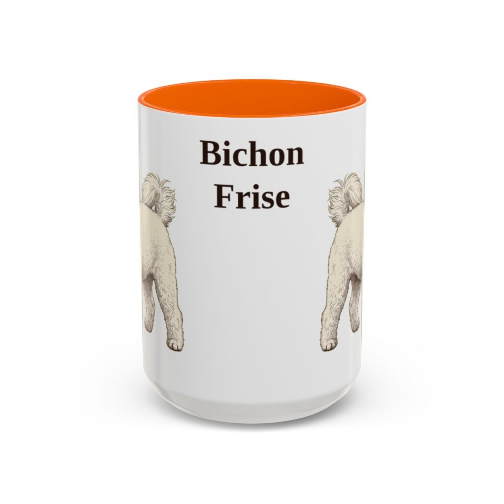 15oz Bichon Frise Mug, Vintage Dog Portrait Coffee Mug, Dog Lover Gift