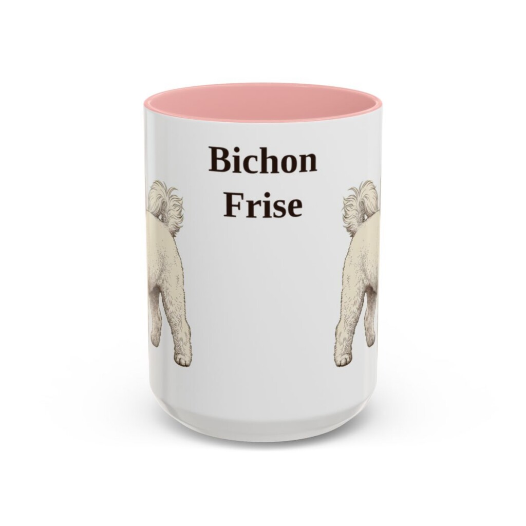 15oz Bichon Frise Mug, Vintage Dog Portrait Coffee Mug, Dog Lover Gift