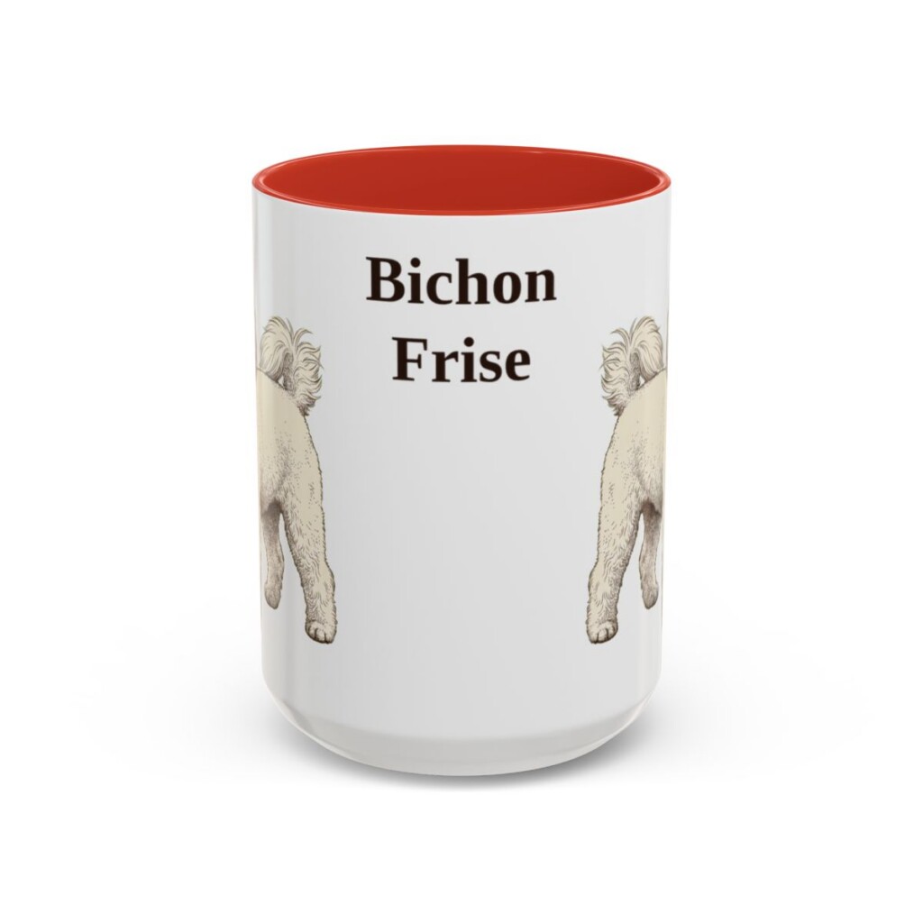 15oz Bichon Frise Mug, Vintage Dog Portrait Coffee Mug, Dog Lover Gift