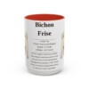 15oz Bichon Frise Mug, Illustrated Dog Breed Facts Coffee Mug, Vintage Dog Keepsake Gift