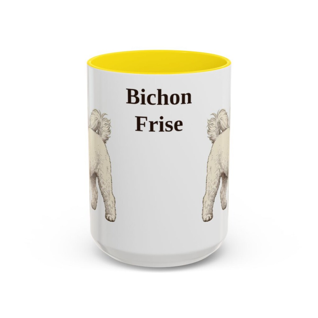 15oz Bichon Frise Mug, Vintage Dog Portrait Coffee Mug, Dog Lover Gift