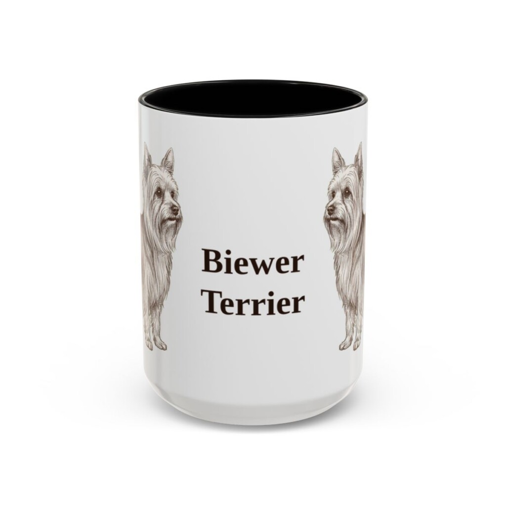 15oz Biewer Terrier Mug, Vintage Dog Portrait Coffee Mug, Dog Lover Gift