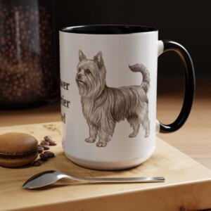15oz Biewer Terrier Dog Dad Mug, Vintage Sketch Coffee Mug, Dog Dad Gift