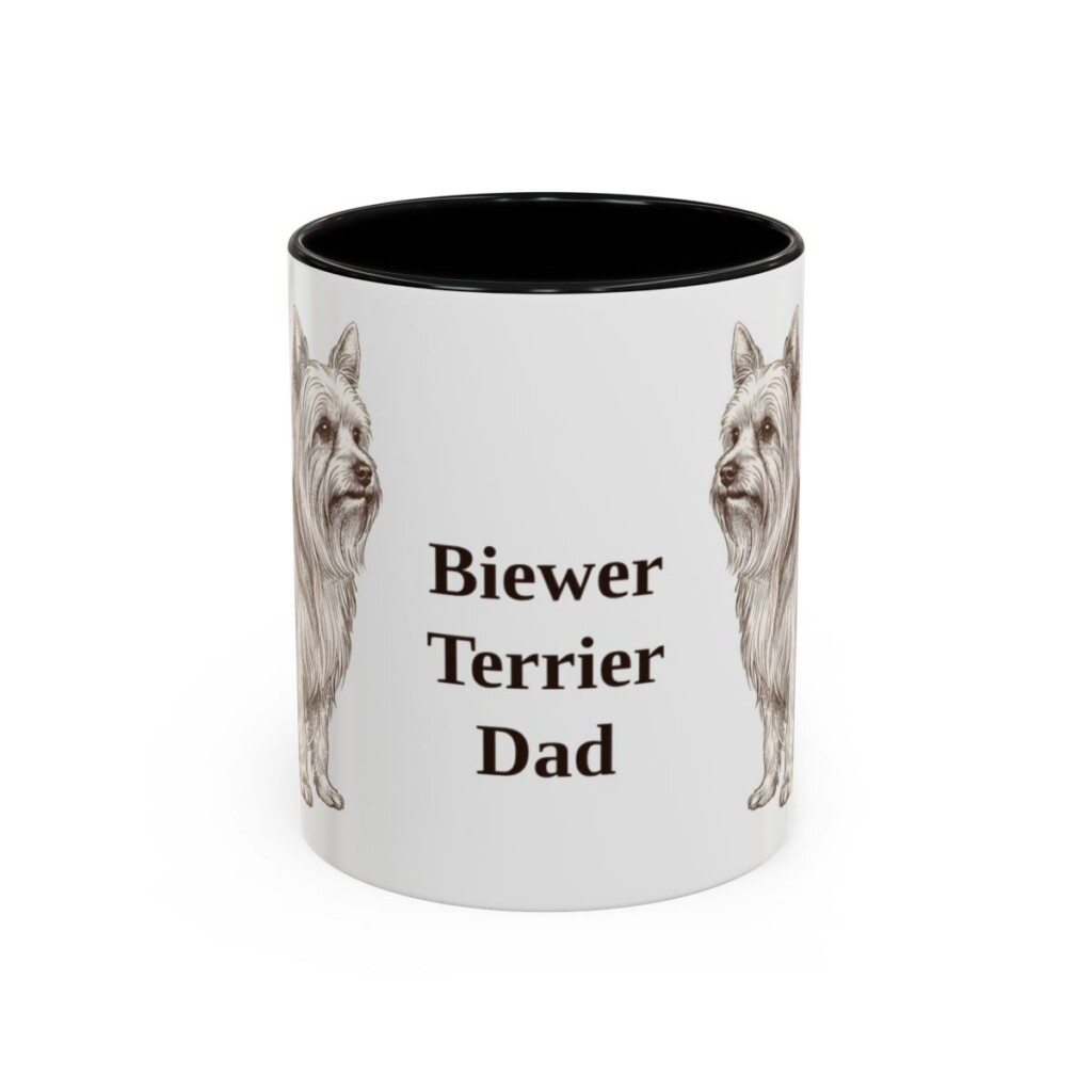 11oz Biewer Terrier Dog Dad Mug, Vintage Sketch Coffee Mug, Dog Dad Gift