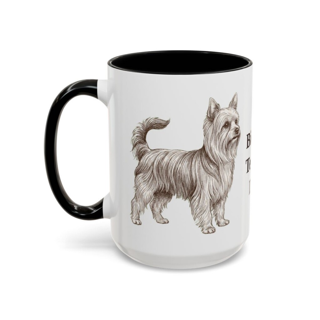 15oz Biewer Terrier Dog Dad Mug, Vintage Sketch Coffee Mug, Dog Dad Gift