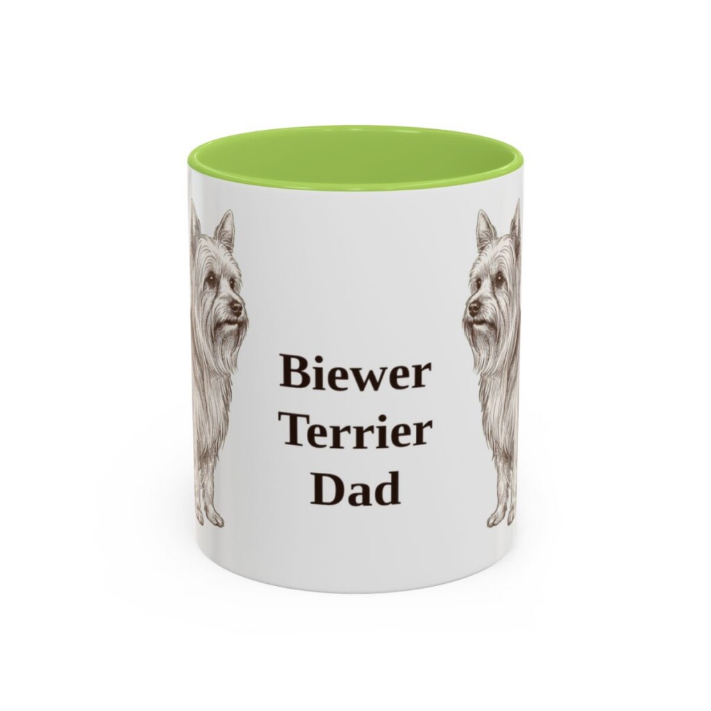 11oz Biewer Terrier Dog Dad Mug, Vintage Sketch Coffee Mug, Dog Dad Gift