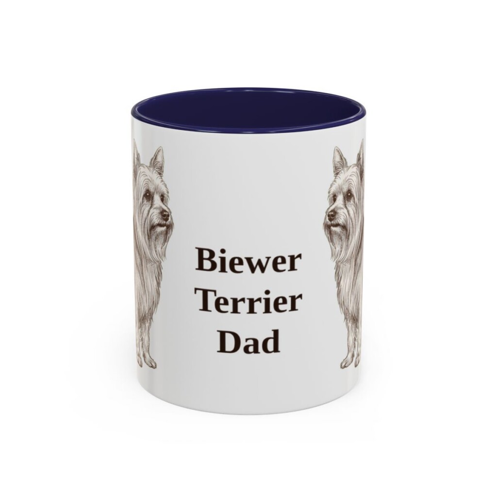 11oz Biewer Terrier Dog Dad Mug, Vintage Sketch Coffee Mug, Dog Dad Gift