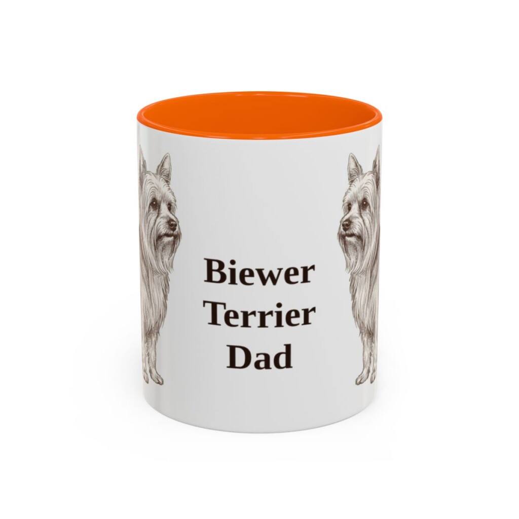 11oz Biewer Terrier Dog Dad Mug, Vintage Sketch Coffee Mug, Dog Dad Gift