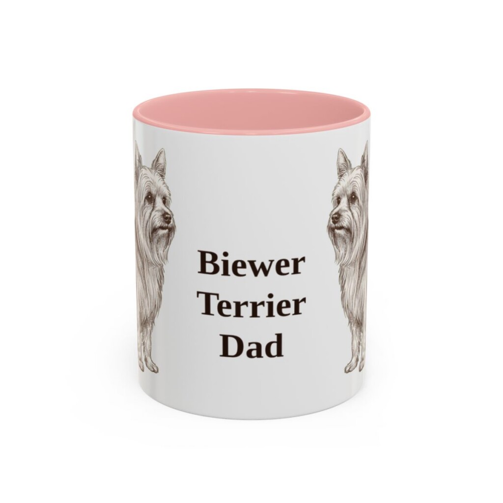 11oz Biewer Terrier Dog Dad Mug, Vintage Sketch Coffee Mug, Dog Dad Gift