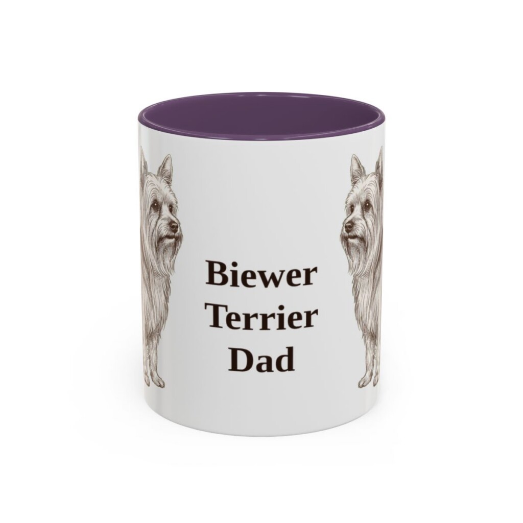 11oz Biewer Terrier Dog Dad Mug, Vintage Sketch Coffee Mug, Dog Dad Gift