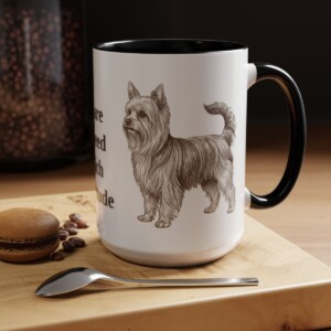 15oz Funny Biewer Terrier Mug, Rare Breed Rich Attitude, Vintage Dog Coffee Mug, Dog Lover Gift