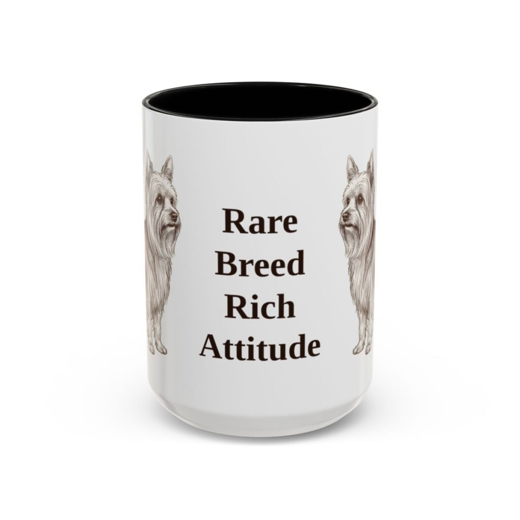 15oz Funny Biewer Terrier Mug, Rare Breed Rich Attitude, Vintage Dog Coffee Mug, Dog Lover Gift