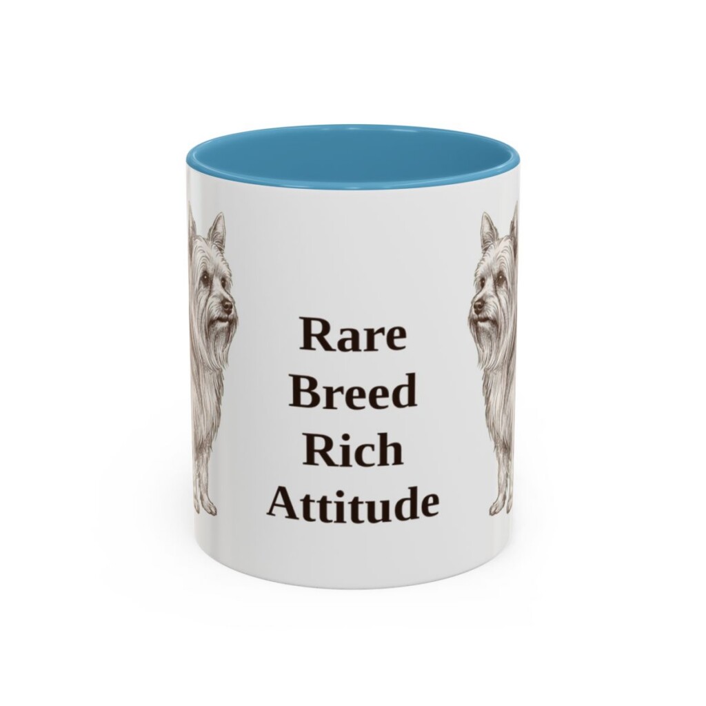 biewer-terrier-mug-humor-light-blue-1 11oz Funny Biewer Terrier Mug, Rare Breed Rich Attitude, Vintage Dog Coffee Mug, Dog Lover Gift