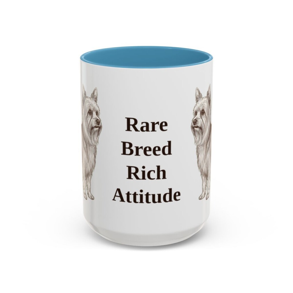 15oz Funny Biewer Terrier Mug, Rare Breed Rich Attitude, Vintage Dog Coffee Mug, Dog Lover Gift