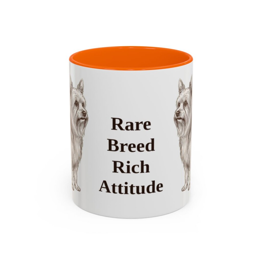 biewer-terrier-mug-humor-orange-1 11oz Funny Biewer Terrier Mug, Rare Breed Rich Attitude, Vintage Dog Coffee Mug, Dog Lover Gift
