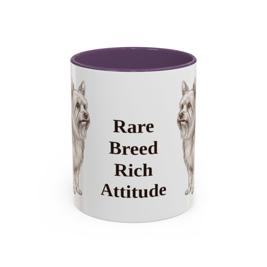 biewer-terrier-mug-humor-purple-1 11oz Funny Biewer Terrier Mug, Rare Breed Rich Attitude, Vintage Dog Coffee Mug, Dog Lover Gift