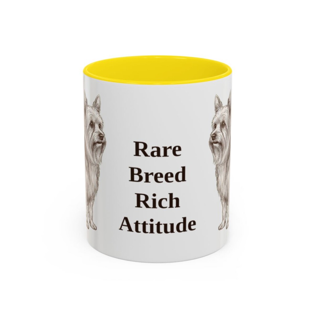 biewer-terrier-mug-humor-yellow-1 11oz Funny Biewer Terrier Mug, Rare Breed Rich Attitude, Vintage Dog Coffee Mug, Dog Lover Gift