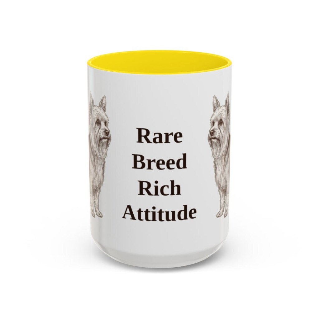 15oz Funny Biewer Terrier Mug, Rare Breed Rich Attitude, Vintage Dog Coffee Mug, Dog Lover Gift
