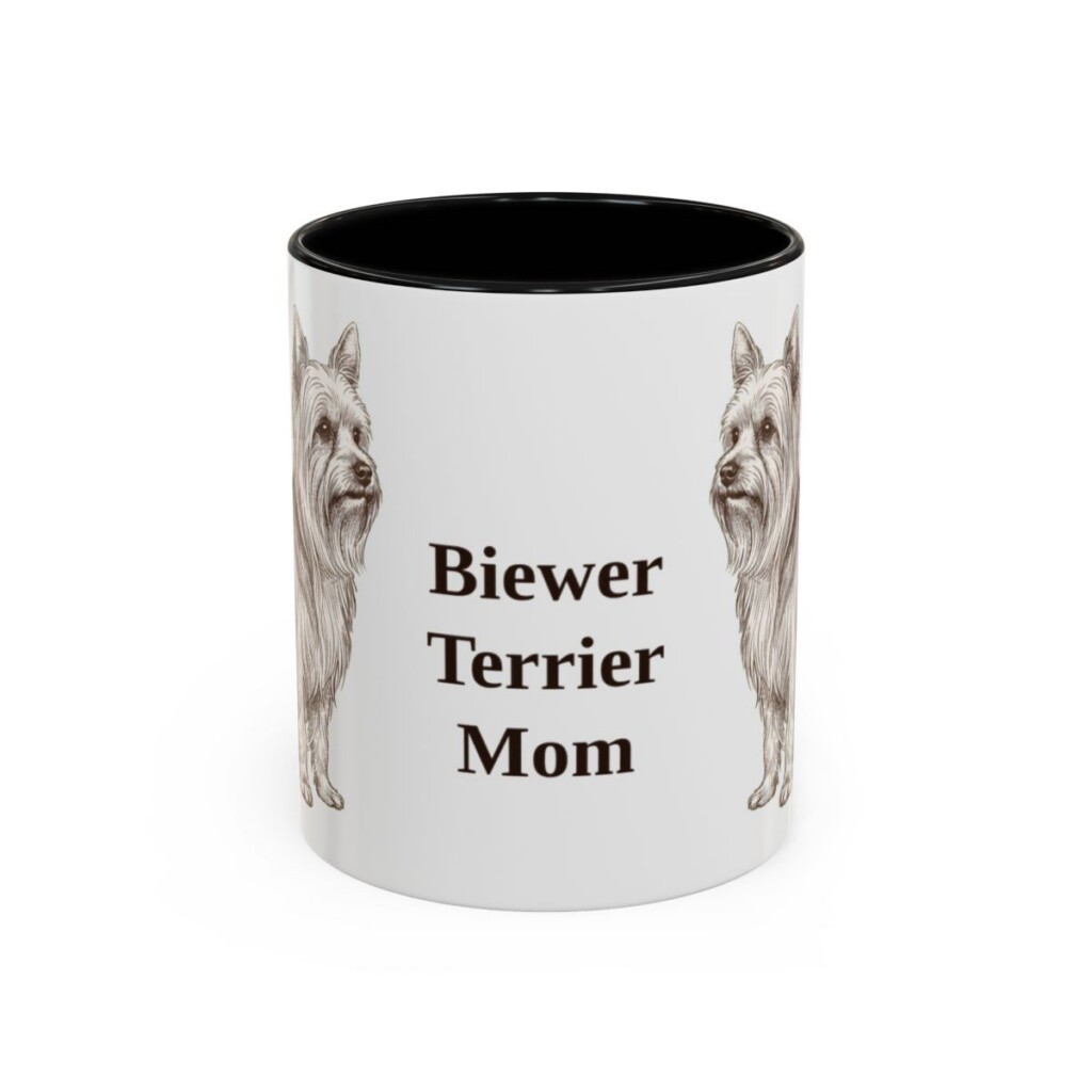 11oz Biewer Terrier Dog Mom Mug, Vintage Sketch Coffee Mug, Dog Mom Gift