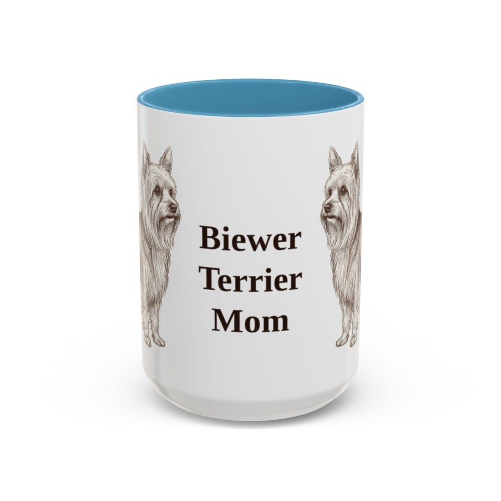 15oz Biewer Terrier Dog Mom Mug, Vintage Sketch Coffee Mug, Dog Mom Gift