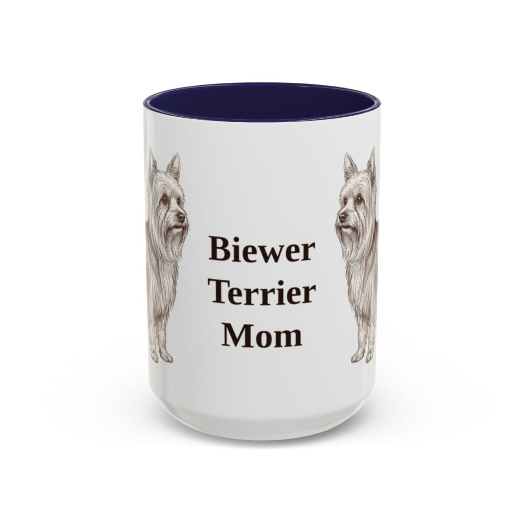 15oz Biewer Terrier Dog Mom Mug, Vintage Sketch Coffee Mug, Dog Mom Gift