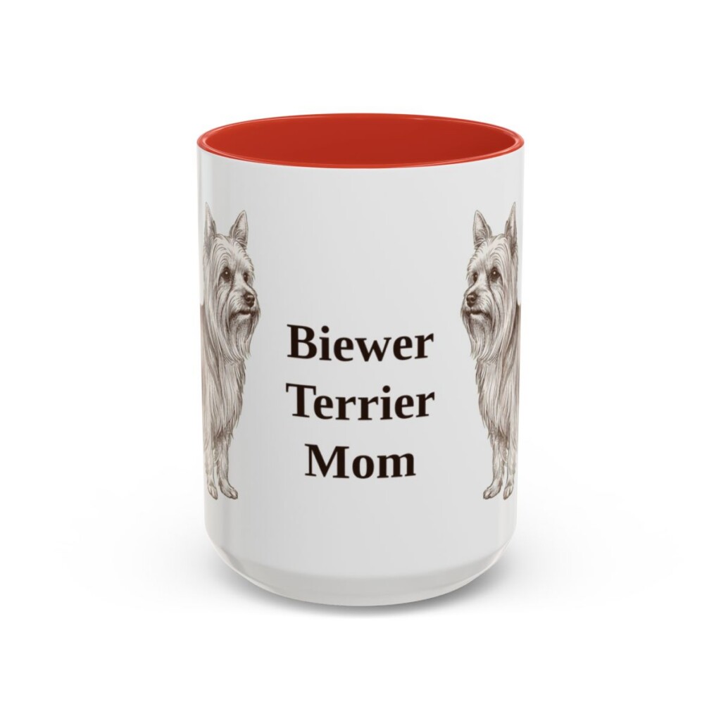 15oz Biewer Terrier Dog Mom Mug, Vintage Sketch Coffee Mug, Dog Mom Gift