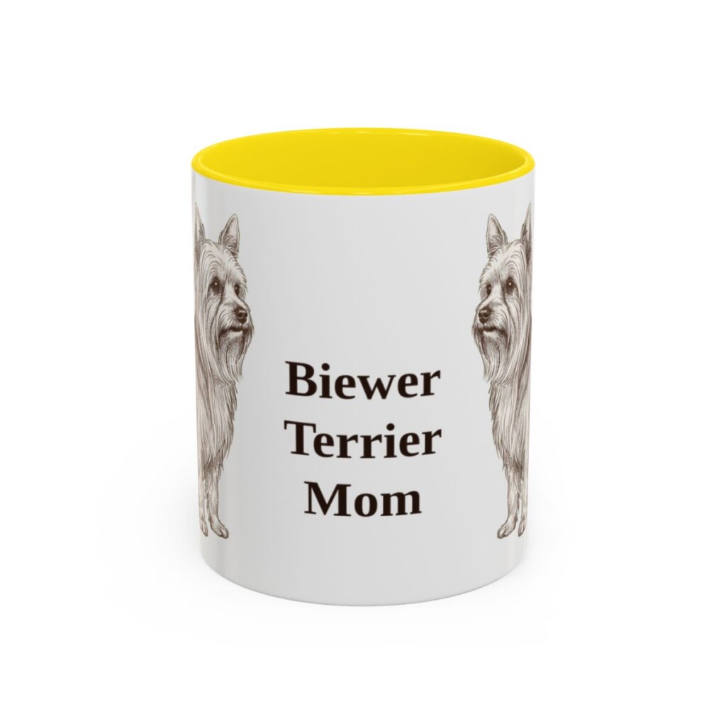 11oz Biewer Terrier Dog Mom Mug, Vintage Sketch Coffee Mug, Dog Mom Gift