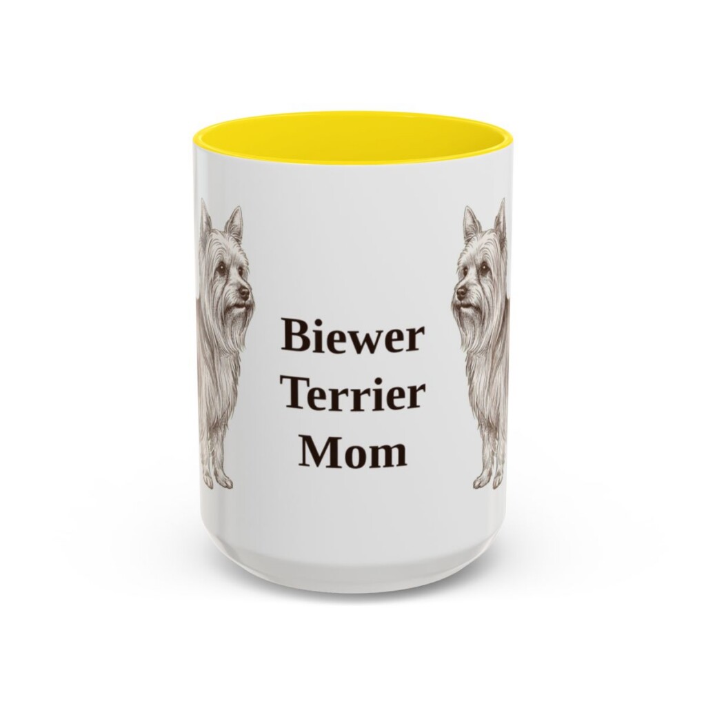15oz Biewer Terrier Dog Mom Mug, Vintage Sketch Coffee Mug, Dog Mom Gift