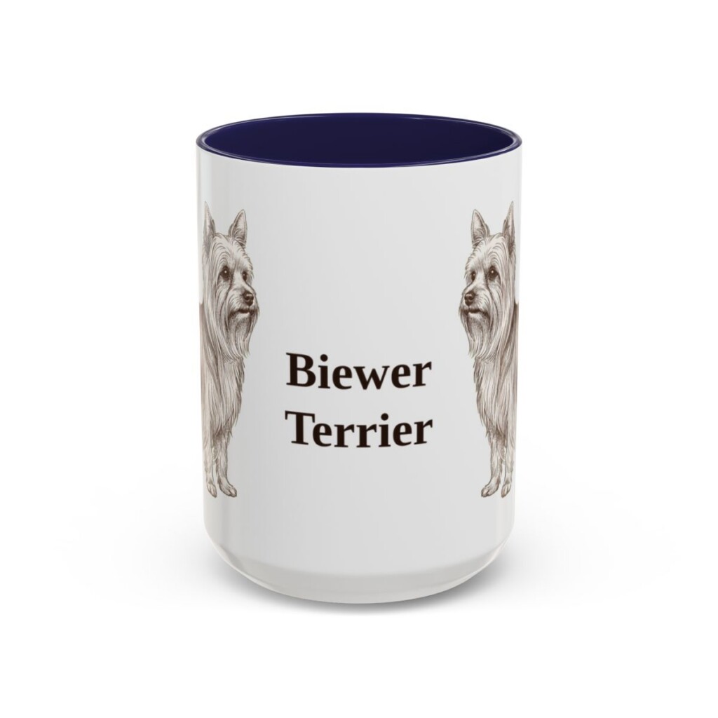 15oz Biewer Terrier Mug, Vintage Dog Portrait Coffee Mug, Dog Lover Gift