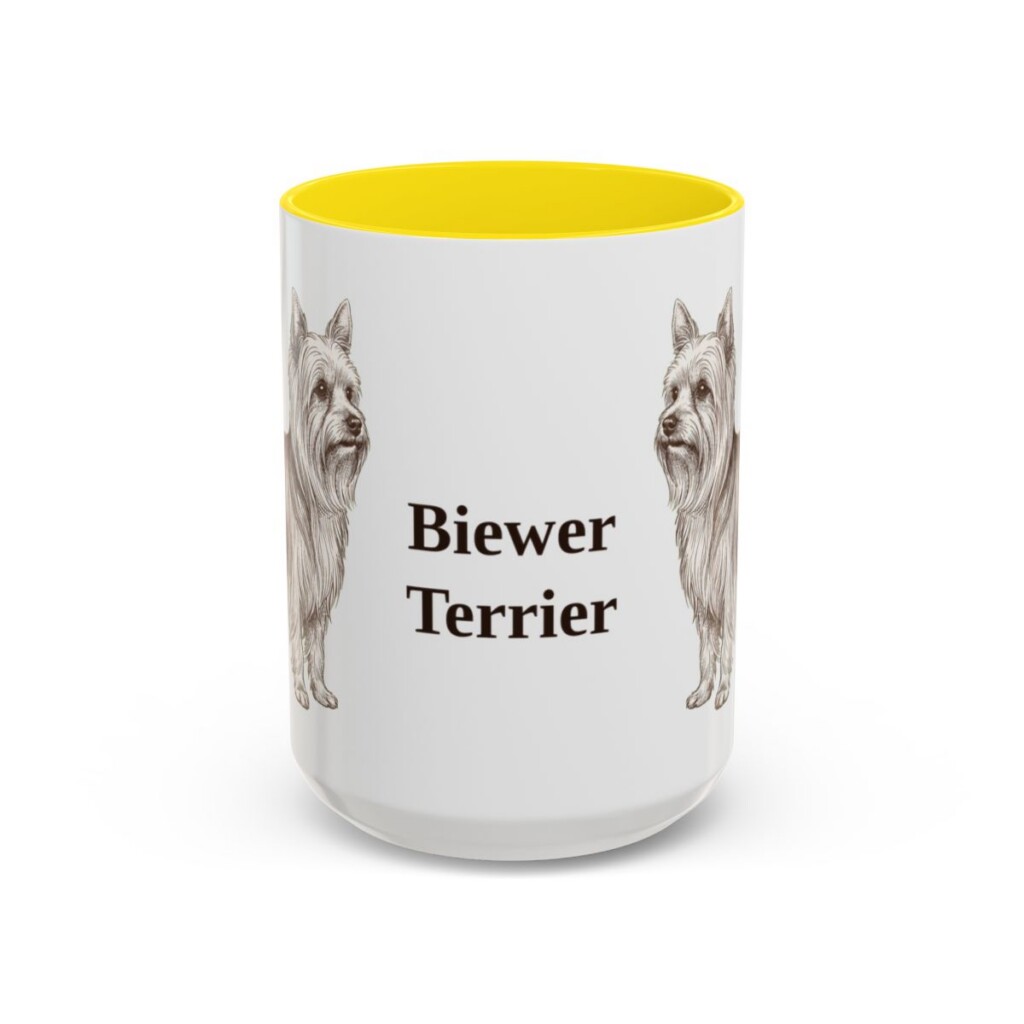 15oz Biewer Terrier Mug, Vintage Dog Portrait Coffee Mug, Dog Lover Gift