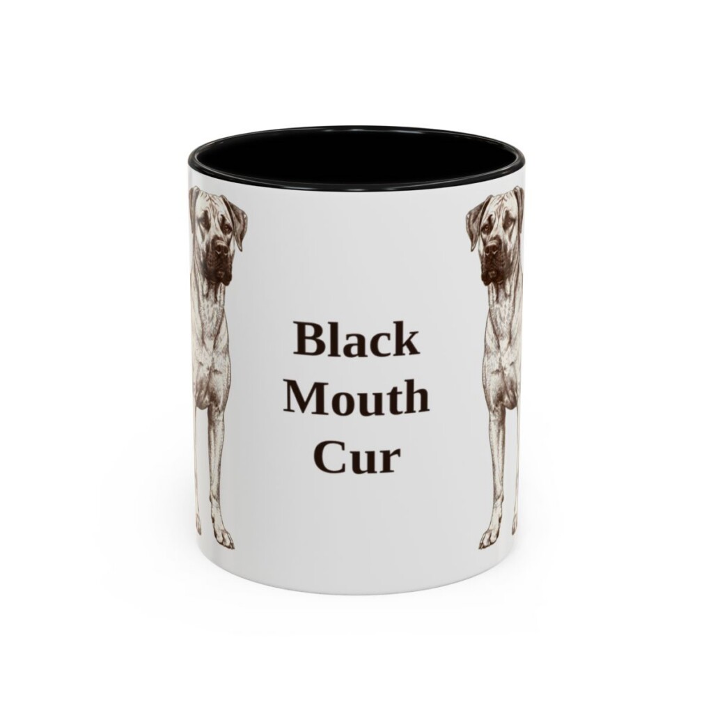 11oz Black Mouth Cur Mug, Vintage Dog Portrait Coffee Mug, Dog Lover Gift