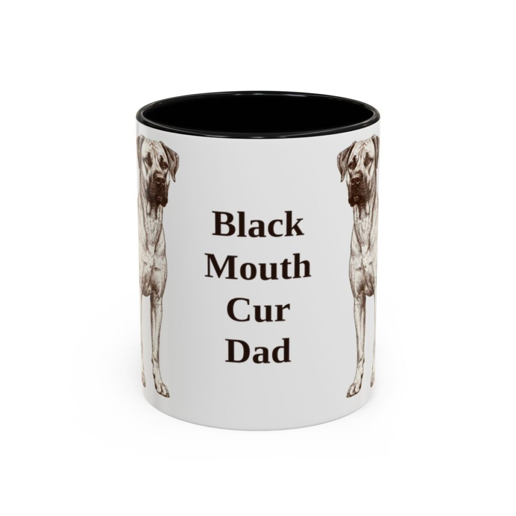 11oz Black Mouth Cur Dog Dad Mug, Vintage Sketch Coffee Mug, Dog Dad Gift