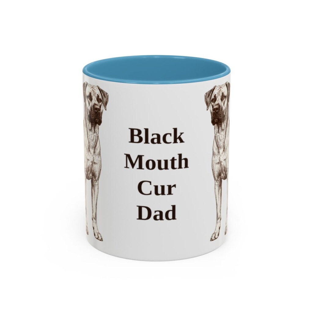 11oz Black Mouth Cur Dog Dad Mug, Vintage Sketch Coffee Mug, Dog Dad Gift