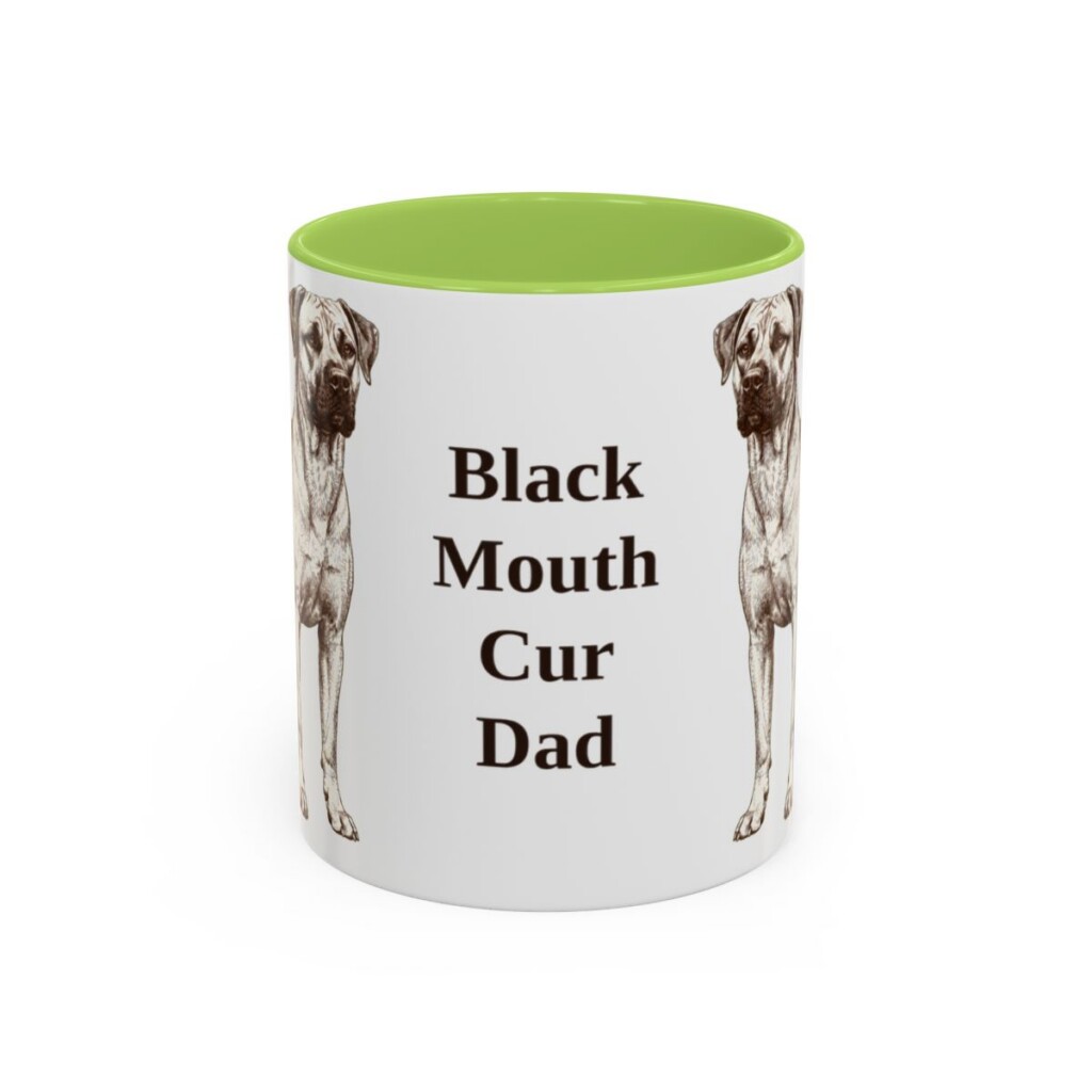 11oz Black Mouth Cur Dog Dad Mug, Vintage Sketch Coffee Mug, Dog Dad Gift
