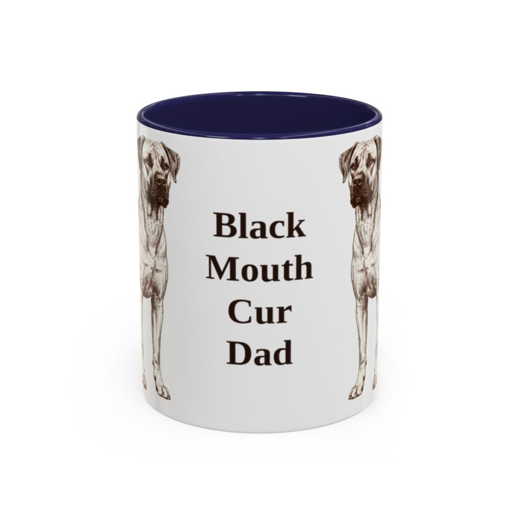 11oz Black Mouth Cur Dog Dad Mug, Vintage Sketch Coffee Mug, Dog Dad Gift