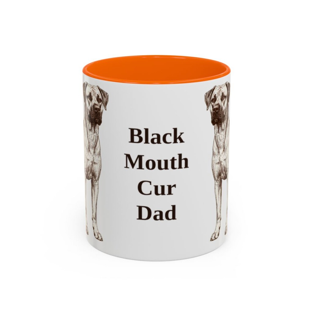 11oz Black Mouth Cur Dog Dad Mug, Vintage Sketch Coffee Mug, Dog Dad Gift