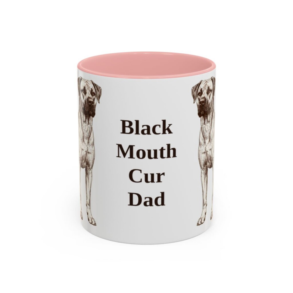11oz Black Mouth Cur Dog Dad Mug, Vintage Sketch Coffee Mug, Dog Dad Gift