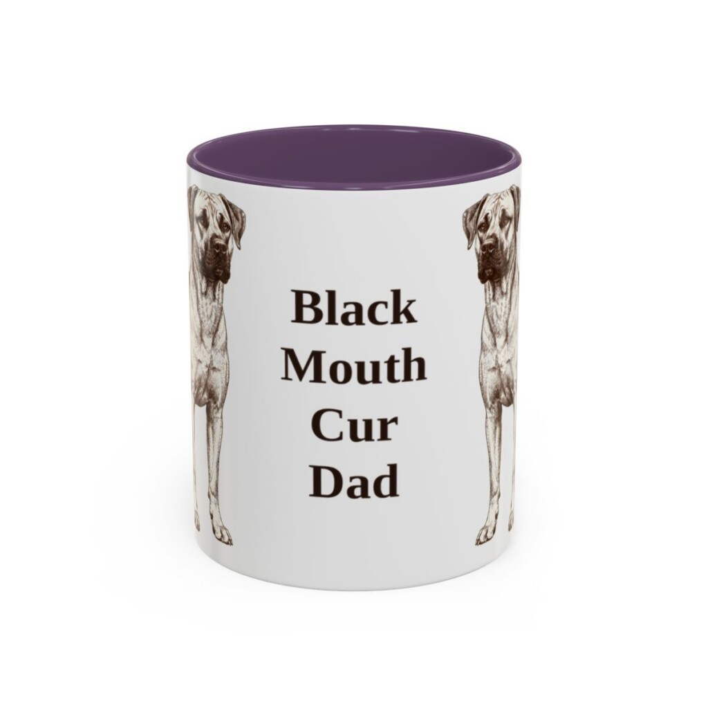 11oz Black Mouth Cur Dog Dad Mug, Vintage Sketch Coffee Mug, Dog Dad Gift