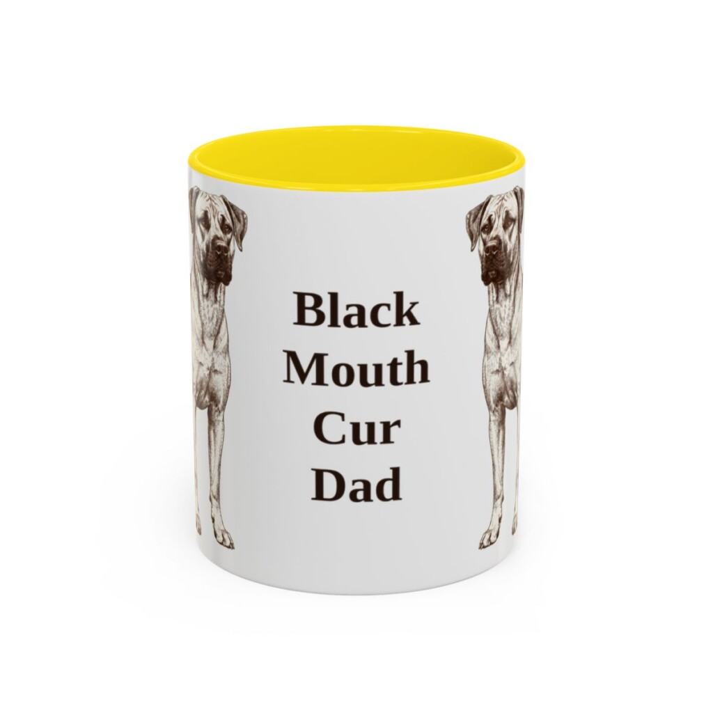11oz Black Mouth Cur Dog Dad Mug, Vintage Sketch Coffee Mug, Dog Dad Gift